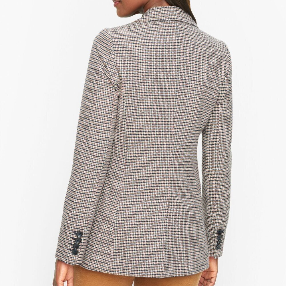 Talbots Houndstooth Wool Blend Woven From Italy Blazer Preppy Academia 14 - Picture 2 of 14